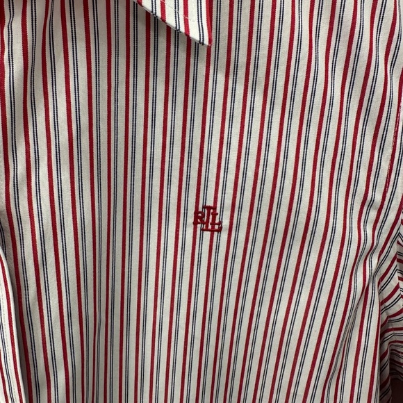 Lauren Ralph Lauren women’s button up striped fitted blouse - Picture 2 of 4